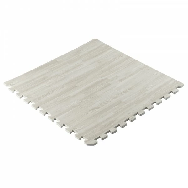 Taurus Puzzelmattenset (4 Stuks) Wit Houtpatroon - Fitshop 3 Taurus Puzzelmattenset (4 Stuks) Wit Houtpatroon - Fitshop